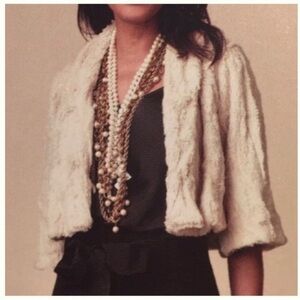 CAbi | #706 Ivory Faux Fur Alpine Coat Sz XL